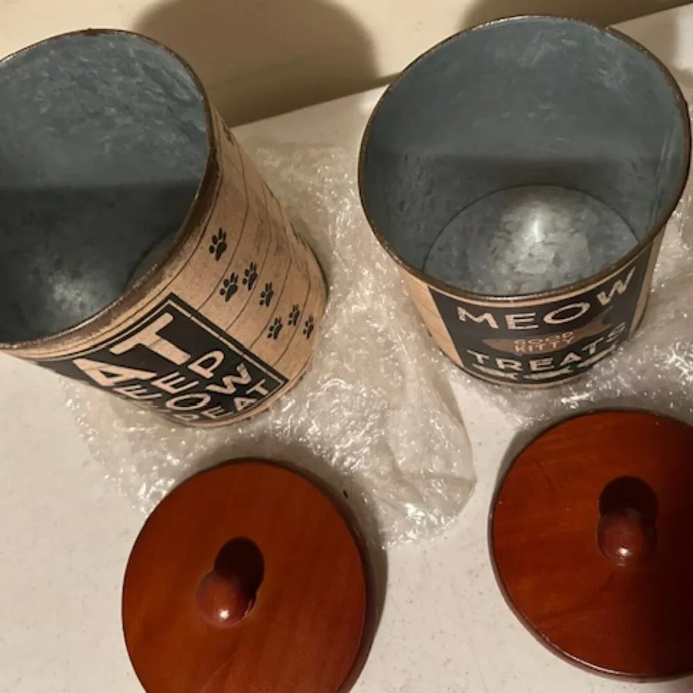 New Kitty Storage Treat Canister Set - 2
